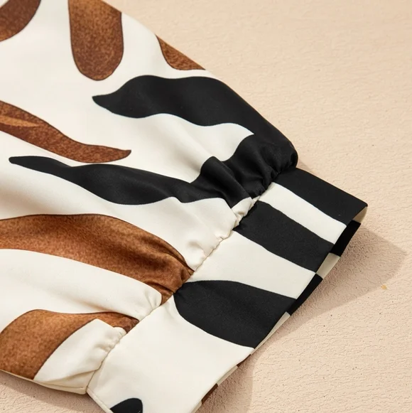 Women's Brown Abstract Blouse - Picture 8 of 11